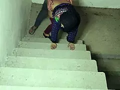Stepbrother pounds big stepsis tight pussy rough on stairs right?