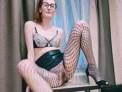 crush that aunt in glasses fishnets flirting hard with you