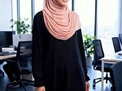 That arab office girl gets wet and deepthroated hard right at her work desk