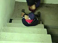 Stepbrother pounds big stepsis tight pussy rough on stairs right?