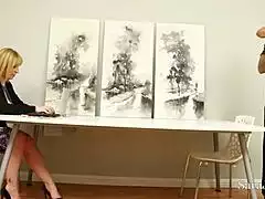Big butt boss Sara Jay milks employee big black cock then rides for cum explosion