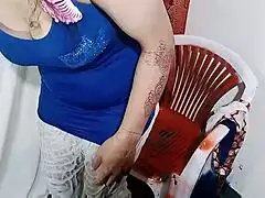 hold your heartbeat as desi big ass sways with long nipples poking through wet clothes