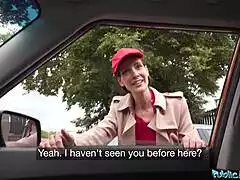 Shy waitress takes more than tip outdoors deep