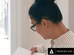 aww, this sexy teacher helps her injured teen student cum since he can't jerk off