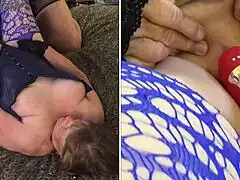 granny carmen the mature stripper teases with deepthroat and dildo play