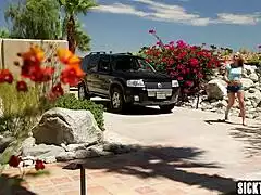 Teen lesbian Dakota James moans from wet milf Phoenix Marie's pussy licking joined by hot blonde teen Halle Von