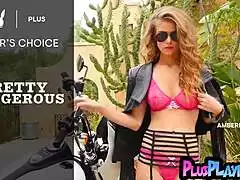 whoa check out this leather steel big tits milf posing 🔥 in hot lingerie for playboy vibes 💋