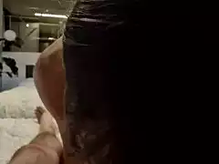 brunette beauty rides cock hard in cowgirl before taking hot cumshot in mouth