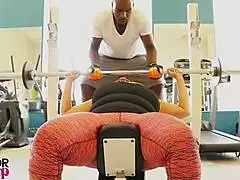 rome pounds bbw sofia rose's big pussy lips and clit over kitchen counter cowgirl