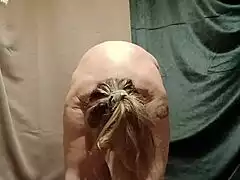 french slave housewife cuffs herself for dildo uro session outdoors