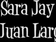 Cowgirl Sara Jay rides then takes doggystyle before Juan unloads on her face.