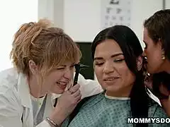 penny barber and summer col sneak lesbian anal fingering on doctor's bed during checkup