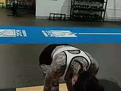 Check out that hot milf's big ass and tits shaking during intense gym workout session