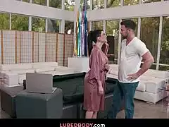 i choke on this busty milf's deepthroat in public nuru massage