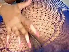 Ebony BBW Spreads Ass for Deep Anal Fingering