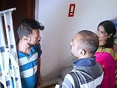 desi mallu bhabhi fucked hard by two electricians in stairwell threesome full hindi