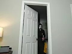 ghostface pounds curvy tattooed milf in lingerie then cums on shaved ass