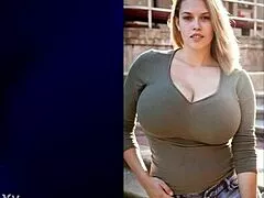 Chubby BBW milfs flaunt braless huge boobs