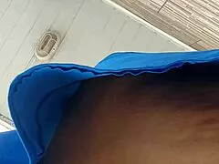 caught stepmom cleaning sidewalk public see thru outfit flashing big ass voyeur cam