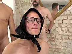 mature slut endures rough dp bukkake gangbang cum covered everywhere
