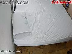 sexy latina milf curves out in lingerie prepping with hot photographer