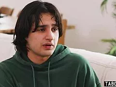 granny stepmom worries stepson admission so she rides his cock hard