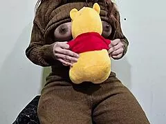 Housewife strips shirt pants for boyfriend closeup tight pussy pounding in bedroom