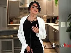 Livid milf client punishes sneaky babysitter and boyfriend with garage threesome fuck