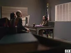 Horny Ebony Babe Fucked Rough in Big Dick Threesome