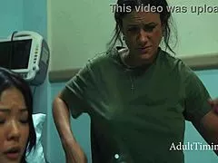 God gave her demon cock and stepmom rides it hard with doctor in hospital threesome