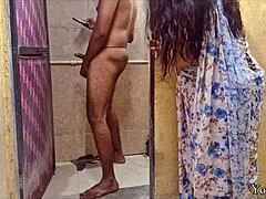 POV horny Indian stepmom caught in bathroom begs for deep pussy fuck