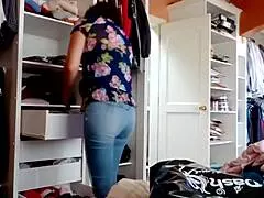 stepson, jeans on so you can jerk and cum all over mommy's ass?