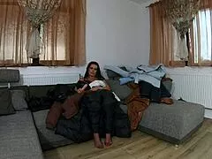 wanna jerk off watching me rub my pussy in this fluffy jacket? dirty talk for you