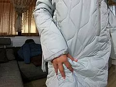 wanna jerk off watching me rub my pussy in this fluffy jacket? dirty talk for you