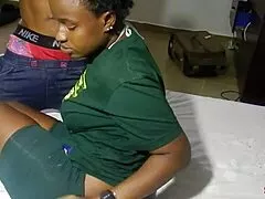 Fucking Ex-Boyfriend in Husband's House with Hairy Ebony Milf Action