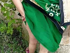 Did stepson really pound busty stepmom's ass publicly in mountain jungle?