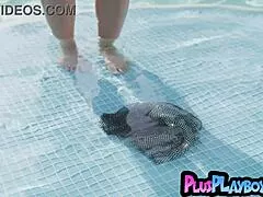 Hey check out this big boobs milf stripping after lingerie posing