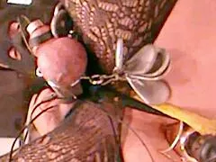 jett hoover cums too quick first time with that big black dildo injection then fucks her ass with hot curling iron