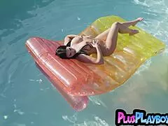 Hey check out this big boobs milf stripping after lingerie posing