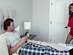 oops walked into stepmom sofie marie watching hardcore anal porn on her screen