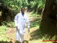 African goddess worship leads to bush fucking with monster black cock creampie