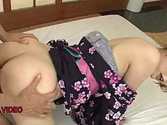 Kotone's threesome blows cock before intense assplay heat