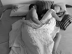 a quiet intimate midnight spooning session in bed with homemade amateur couple