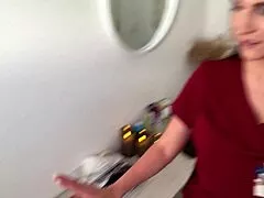 She starts with a teasing massage but soon gives a sloppy deepthroat blowjob to her patient turning relaxation wild