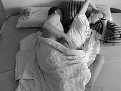 a quiet intimate midnight spooning session in bed with homemade amateur couple