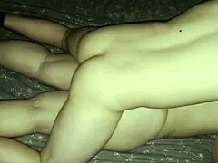 A juicy cumshot drips down stepmom's back after rough pounding