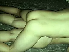 A juicy cumshot drips down stepmom's back after rough pounding