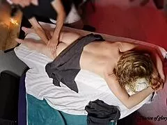 1st time i paid massage cheating slut wife oiled handjob cum mouthful blindfold!!