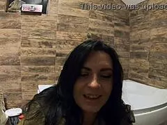 FUR COAT RIPPED! PANTYHOSE TORN FOR NAUGHTY BATHTUB PEE PLAY!