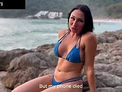 i pickup this stunning model girlfriend and fuck her tight holes on beach part 1